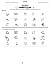 Dante Alighieri printable worksheet preview