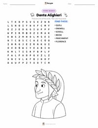Dante Alighieri printable worksheet preview
