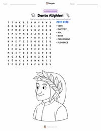 Dante Alighieri afdrukbare werkblad voorbeeld