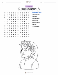 Dante Alighieri yazdırılabilir çalışma sayfası önizlemesi