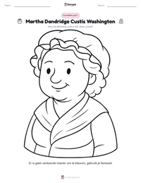 Martha Dandridge Custis Washington afdrukbare werkblad voorbeeld
