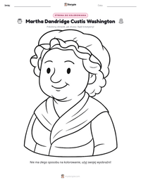Podgląd drukowalnego arkusza ćwiczeń Martha Dandridge Custis Washington