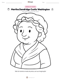 Prévia da folha de atividades imprimível Martha Dandridge Custis Washington