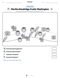 Martha Dandridge Custis Washington afdrukbare werkblad voorbeeld