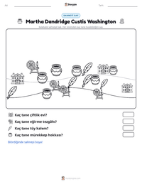 Martha Dandridge Custis Washington yazdırılabilir çalışma sayfası önizlemesi