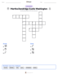 Martha Dandridge Custis Washington printable worksheet preview