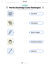 Martha Dandridge Custis Washington yazdırılabilir çalışma sayfası önizlemesi