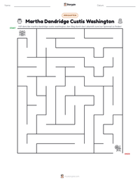 Martha Dandridge Custis Washington druckbare Arbeitsblatt Vorschau