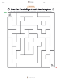 Aperçu de la feuille de travail imprimable Martha Dandridge Custis Washington