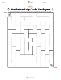 Prabaca lembar kerja cetak Martha Dandridge Custis Washington