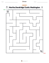 Martha Dandridge Custis Washington afdrukbare werkblad voorbeeld