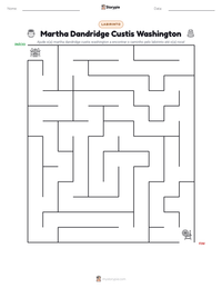 Prévia da folha de atividades imprimível Martha Dandridge Custis Washington