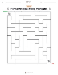 Martha Dandridge Custis Washington yazdırılabilir çalışma sayfası önizlemesi