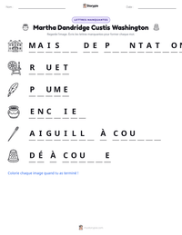 Aperçu de la feuille de travail imprimable Martha Dandridge Custis Washington