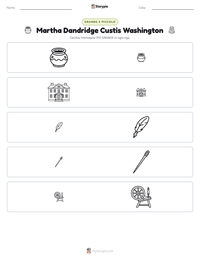 Anteprima della scheda stampabile di Martha Dandridge Custis Washington
