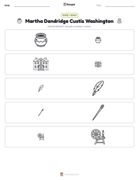 Podgląd drukowalnego arkusza ćwiczeń Martha Dandridge Custis Washington