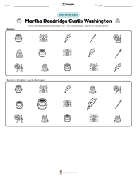 Prabaca lembar kerja cetak Martha Dandridge Custis Washington