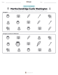 Anteprima della scheda stampabile di Martha Dandridge Custis Washington