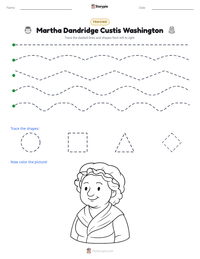 Martha Dandridge Custis Washington printable worksheet preview