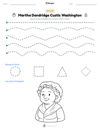 Anteprima della scheda stampabile di Martha Dandridge Custis Washington
