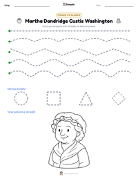 Podgląd drukowalnego arkusza ćwiczeń Martha Dandridge Custis Washington