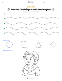 Martha Dandridge Custis Washington yazdırılabilir çalışma sayfası önizlemesi