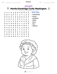 Martha Dandridge Custis Washington printable worksheet preview