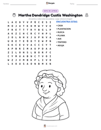 Vista previa de la hoja de trabajo imprimible de Martha Dandridge Custis Washington