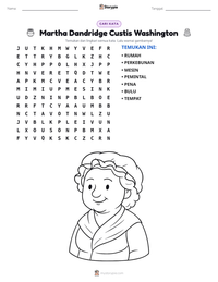 Prabaca lembar kerja cetak Martha Dandridge Custis Washington