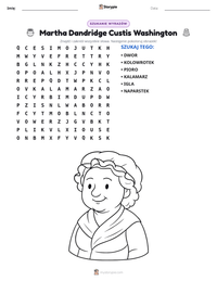 Podgląd drukowalnego arkusza ćwiczeń Martha Dandridge Custis Washington