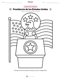 Página para colorear de Presidencia de los Estados Unidos para niños