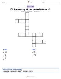 Presidency of the United States printable worksheet preview