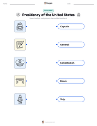 Presidency of the United States printable worksheet for kids