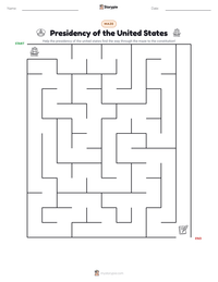 Presidency of the United States printable worksheet preview