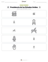 Vista previa de la hoja de trabajo imprimible de Presidencia de los Estados Unidos
