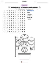 Presidency of the United States printable worksheet preview