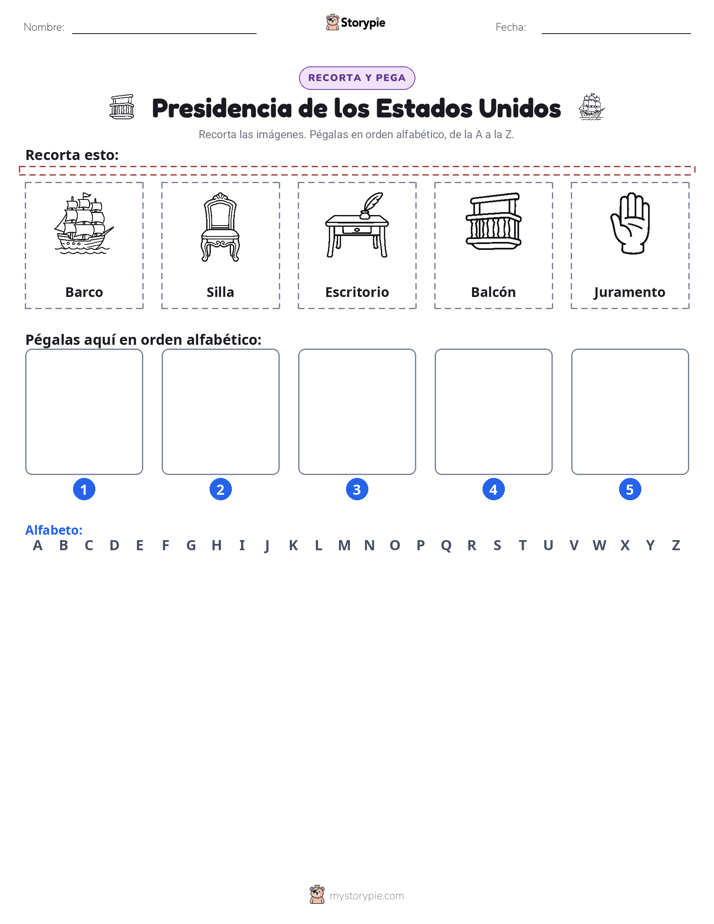 Cortar y Pegar el Alfabeto