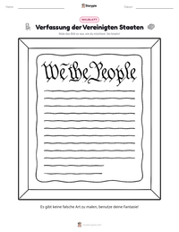 Verfassung der Vereinigten Staaten druckbare Arbeitsblatt Vorschau