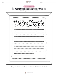 Aperçu de la feuille de travail imprimable Constitution des États-Unis