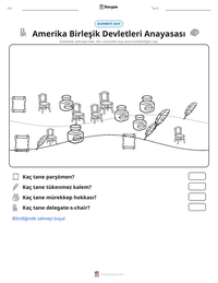 Amerika Birleşik Devletleri Anayasası yazdırılabilir çalışma sayfası önizlemesi