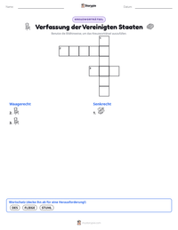 Verfassung der Vereinigten Staaten druckbare Arbeitsblatt Vorschau