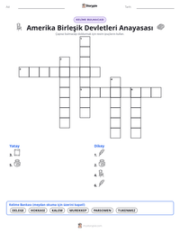 Amerika Birleşik Devletleri Anayasası yazdırılabilir çalışma sayfası önizlemesi