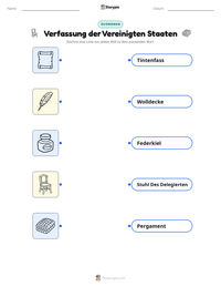 Verfassung der Vereinigten Staaten druckbare Arbeitsblatt Vorschau