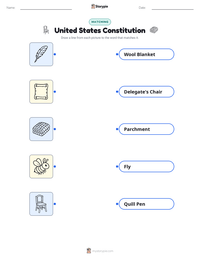 United States Constitution printable worksheet for kids