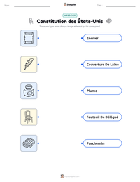 Aperçu de la feuille de travail imprimable Constitution des États-Unis