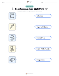 Scheda stampabile di Costituzione degli Stati Uniti per bambini