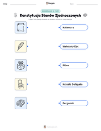 Podgląd drukowalnego arkusza ćwiczeń Konstytucja Stanów Zjednoczonych
