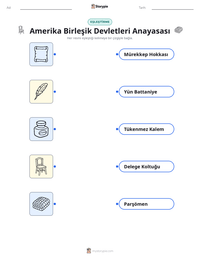 Amerika Birleşik Devletleri Anayasası yazdırılabilir çalışma sayfası önizlemesi
