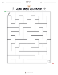 United States Constitution printable worksheet preview