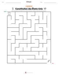 Aperçu de la feuille de travail imprimable Constitution des États-Unis